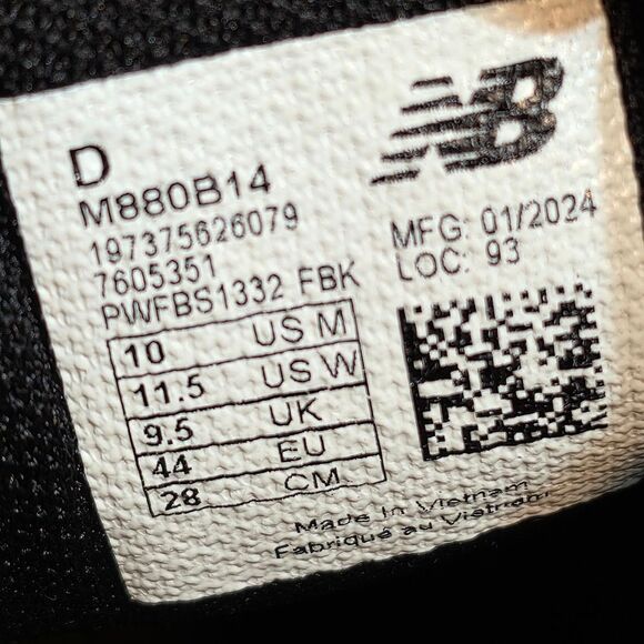 New Balance Fresh Foam X 880v14 Running Shoes Black Sea Salt M880B14 Men's 10 - Picture 8 of 8